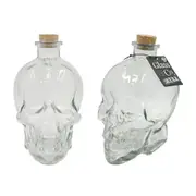 6 x Glass 3D Skull Head Drinking Bottle 800ml Wine Whisky Vodka Flask Decanter