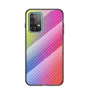 Anti-drop Tempered Glass Phone Cover Case With Carbon Fiber Design For Samsung Galaxy A52 4g/5g / A52s 5g