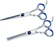 WEKADRIN 1Pair Professional Hairdressing Scissors Set Barber Shears with Straight Thinning Scissors for Salon and Home Use Random Color Screw