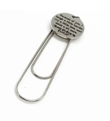 Thanks For Being My Friend Charm Bookmark, Because Of You, I Laugh Harder, I Cry