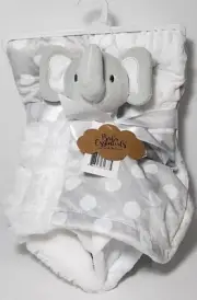 NEW WITH TAGS Baby Blanket AND Elephant Lovey Plush SUPER SOFT Baby Essentials