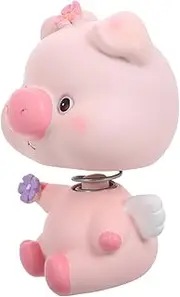 Abaodam Cute Bobblehead Pig Ornament Adorable Desktop Decoration for Home Office and Vehicle Unique Animal Figure and Cake Topper Easy to Clean and Quick Setup