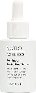 Natio Australia Ageless Luminous Perfecting Serum 30ml - Brightening Antioxidant Face Serum, For All Skin Types - Rosehip, Vitamin C, Niacinamide & Sodium Hyaluronate - Made in Australia