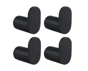 4 piece Robe hooks Towel holder hanger Stainless Steel towel rack holder Square Bathroom hardware Black