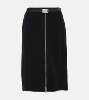 [Ferragamo] Ferragamo Zip-up belted pencil skirt AU 18 black