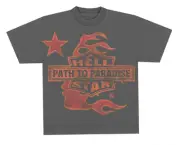 Hellstar Studios Biker Tour Short Sleeve Tee Shirt Grey