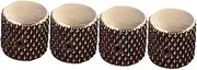 QUMIIRITY 4pcs Metal Tone Volume Control Knobs for Electric Guitar Bass Aluminum Alloy with Wrench Easy Installation Stylish Flat Head Design