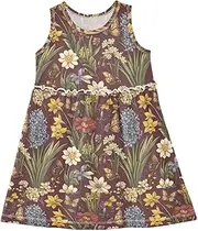 [Caihoyu] Girls' Sleeveless Dress Toddlers Swing Casual Sundresses Play Dresses, Multicolor07, 8 Years
