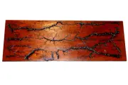 Lichtenberg Fractal Burn Art wood panel polyurethane finish 35" 12" 5/8" RED OAK