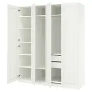 PAX / GULLABERG wardrobe combination, white/white, 200x60x236 cm