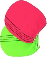 Ipetboom Bathing Gloves Set for Women Men Pack Exfoliating Gloves Soft Rayon for Shower Gentle Skin Scrubbing Towel Random