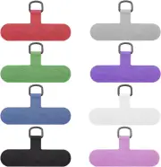 8 Pack Phone Tether Tabs, Colors Universal Cell Lanyard Fabric Canvas Patch Pad