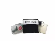 1 Extra Large Black CPR Keychain Mask - Face Shield with heavy duty GLOVES