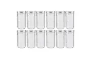 12PK Lemon & Lime 350ml Quilted Glass Conserve Canister Jar Food Storage Clear