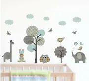 Safari Animals Trees Wall Decal