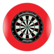 Pro Star Genuine Bristle Dart Board + RED Dartboard Surround + Darts