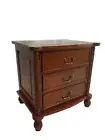 Solid Mahogany Wood Bedside Table Colonial Antique Style Bedroom Furniture