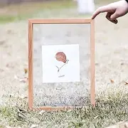 Picture Frame A4/A3 Rectangle Wood Picture Photo Frames Double Sided Transparent Glass Herbarium For Pressed Flowers Frames Dried Leaf Display Desktop(A4 (inner diameter 21 * 29.7cm))