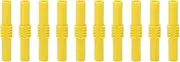 Respicefinem 10pcs 4mm Insulated Banana Coupler Female to Female Extension Banana Plug Connector Ideal for Electronics Appliances with PVC Insulation Plated Brass Body Stable (Yellow)
