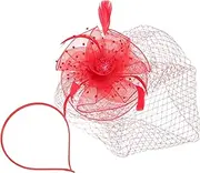 [WOONEKY] Tea Party Fascinator Hat for Women Elegant Mesh Headband Headdress Bridal Hair Accessories for Weddings Birthdays Banquets Stylish Feathered Design