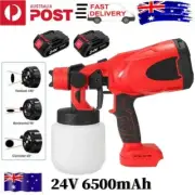 Cordless Electric Spray Gun Airbrush High Power Paint Sprayer With 2 Battery