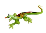 Hand Blown Glass Art Figurine GREEN LIZARD # 6110