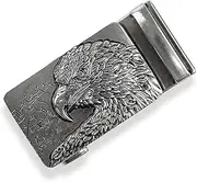 [Glamexx24] Belt Buckle Men's Belt Replacement Buckle Ratchet Automatic Belt Buckle Belt Accessories Suitable for Width 35 mm Belt, Silver with eagle head pattern, Einheitsgröße