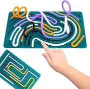 Sensory Activity Board, Silicone Calm Down Fidget Toy, Stress, Silent, Mindfulness for Kids 3+ Anxiety Relief, Sensory Board, Social Emotional Learning Activities, ADHD Toy, Sensory Toy (Dark Green)