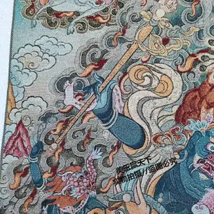 唐卡刺繡 吉祥天母刺繡畫 織錦布畫絲織畫西藏密宗掛畫 壁畫