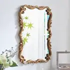 Vintage Gold Mirror for Bathroom Wood Frame Arched Wall Mirror Full Length, Anti