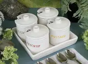 WILLIAMS-SONOMA BBQ CONDIMENT JAR SET –NIB– DRESS UP EATS WITH STYLE ON THE SIDE