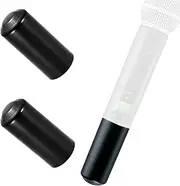 SB58 Glossy Microphone Battery Cup Cover Compatible with SLX2 PGX2 PGX(D)2 - SM58 BETA 58 PG58 Wireless Mic Handheld Battery Cap, Black 2 Pack