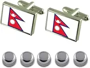 [Select Gifts] Shirt Dress Studs Nepal Flag Cufflinks