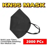 2000PCs Black KN95 Face Mask 5 Layer Protection Disposable Mask USA Seller