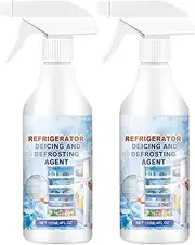 Defrosting Spray for Fridge Freezer & Refrigerator - 120ml Fast-Acting De-Icer & Frost Remover, Quickly Melts Ice Buildup, Safe Non-toxic Formula, No Scrubbing Needed (2 pcs)