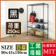 【BuyJM】超荷重黑烤漆加強型90x45x190CM四層附工業輪鍍鉻層架/波浪架