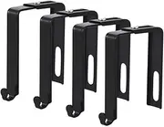 Holibanna 4pcs Hangers Space Saving Over Door Hooks Sturdy Metal Door Coat Hangers Black 37-55mm Cubicle Hangers for Home