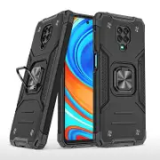 2PCS Shockproof Armor Metal Ring Holder Case For Xiaomi Redmi Note 9 Pro - Black Redmi Note 9 Pro