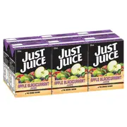 Just Juice Apple & Blackcurrant Juice Lunch Box Poppers Multipack 200mL x 6 pack