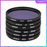 52MM UV+CPL+FLD+ND(ND2 ND4 ND8) PHOTOGRAPHY FILTER KI