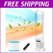 Stylish Bladeless Fan, Heater & Air Purifier - 80° Oscillating & Safe for Kids