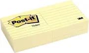 Post-It Lined Notes Canary Yellow 76 x 76mm 6-Pack