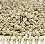 115Pcs Mini Plastic Skull Heads, Miniature Skulls for Halloween Vase Filler, Skeleton Figurines for Pranks, Bar, Home Table Decoration