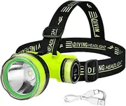 Led Head Torch - Head Lights for Head | Dive Light Head Lamp | USB Rechargeable Diving Light, IPX8 Waterproof, Fit Underwater 80M, 2 Lighting Modes | Dive Head Light Led Headlamp Underwater