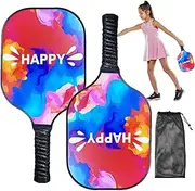 Fiberglass Pick Racket,2X Lightweight Fiberglass Paddles - Lightweight Fiberglass Paddles, Pickle Ball Paddle, Sports Pickle Ball Paddle, Lightweight Pick Rackets for Men Outdoor