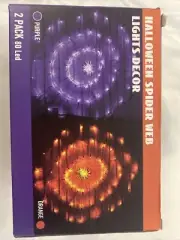 Spider Web Lights. Indoor & Outdoor. Purple And Orange Halloween