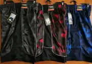 AND1 Men's SMALL Basketball Shorts 3 PAIRS Black Navy Blue Red 11" Inseam #32125