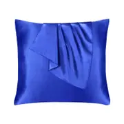 LINENOVA 2pcs Luxury Silk Satin Pillow Cases Pillowcase Cushion Covers - European,Royal blue
