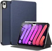 DTTO Case for iPad Mini 7 (A17 Pro) 2024, iPad Mini 6th Generation 2021, Fabric Texture Hard Back Cover iPad Mini 7/6 Case 8.3 Inch with Auto Wake/Sleep, Support Apple Pencil Charging, Navy Blue