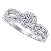 14k White Gold Diamond Split-shank Bridal Engagement Ring 1/3 Cttw